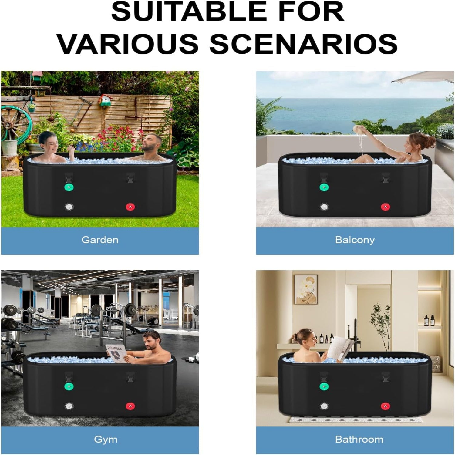 XXL Drop Stitch Ice Bath Tub 216 Gallon Cold Plunge Portable Insulated Recovery