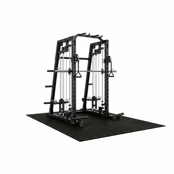 Smith Machine Home Gym, 2200LB Power Cage with Dual Pulley Cable Systems, LAT Pull-Down, Leg Hold-Down & 20+ Attachments for Full Body Workouts
